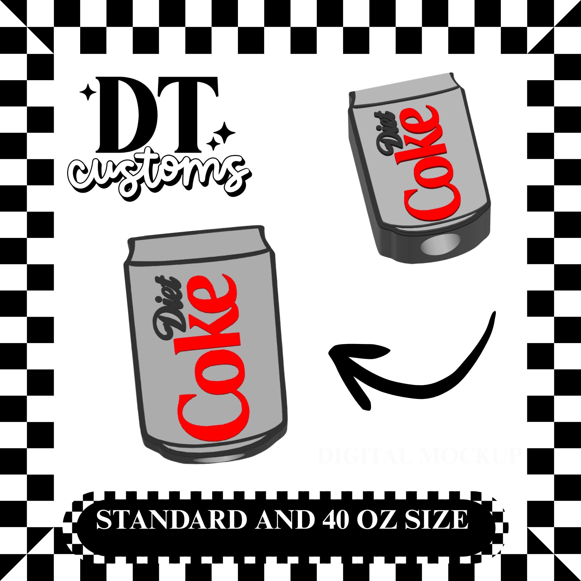 Wholesale Diet C Soda 3D Straw Topper