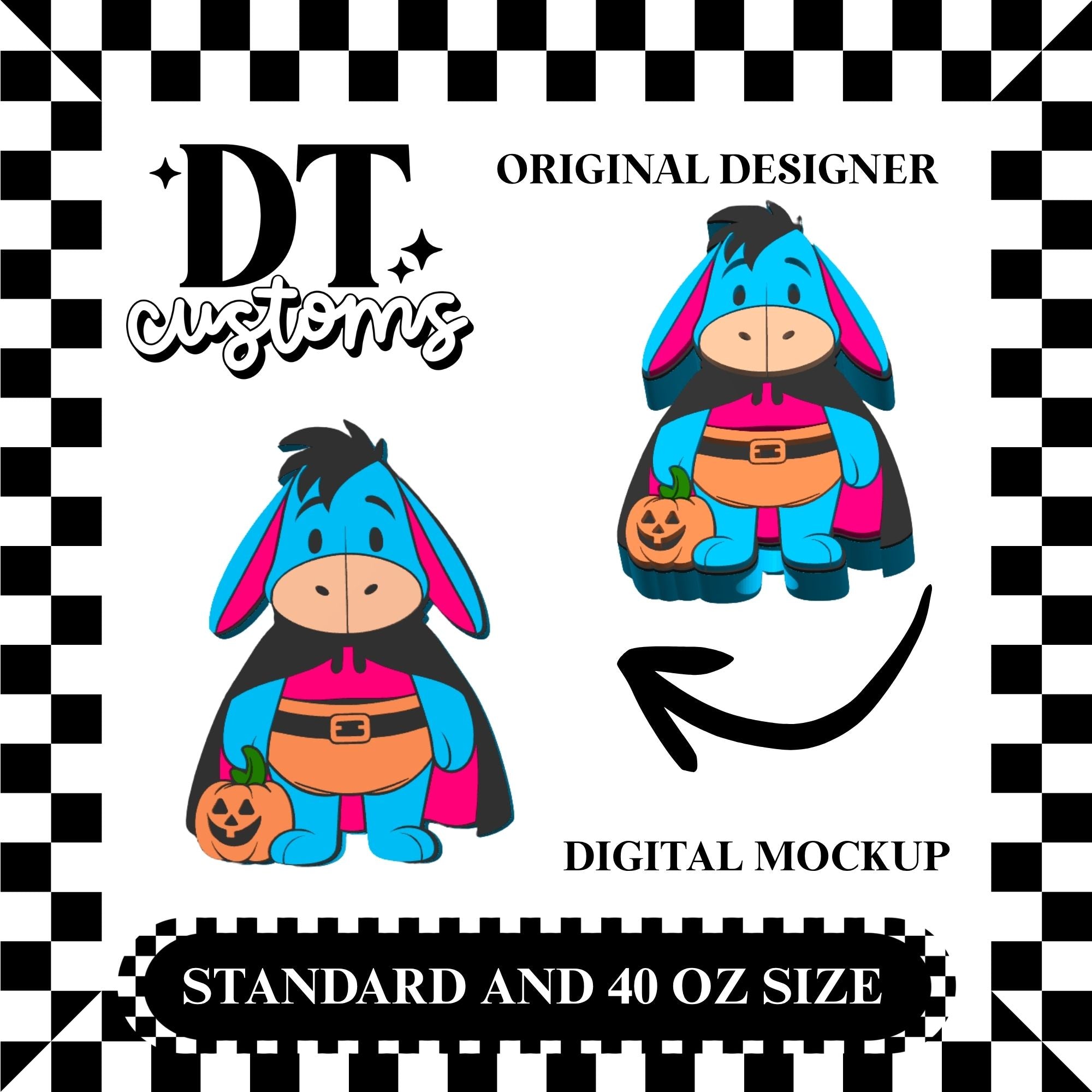 Halloween Donkey Straw Topper 3MF Digital File 2 Sizes