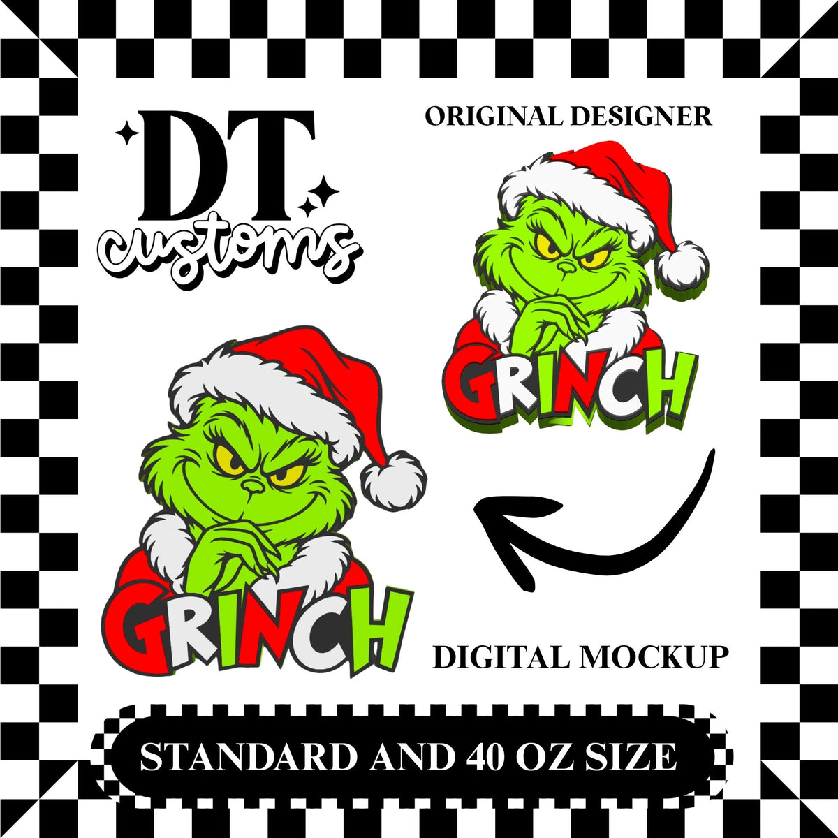 Wholesale Lime Christmas Meanie 3D Straw Topper Designed By DT Customs