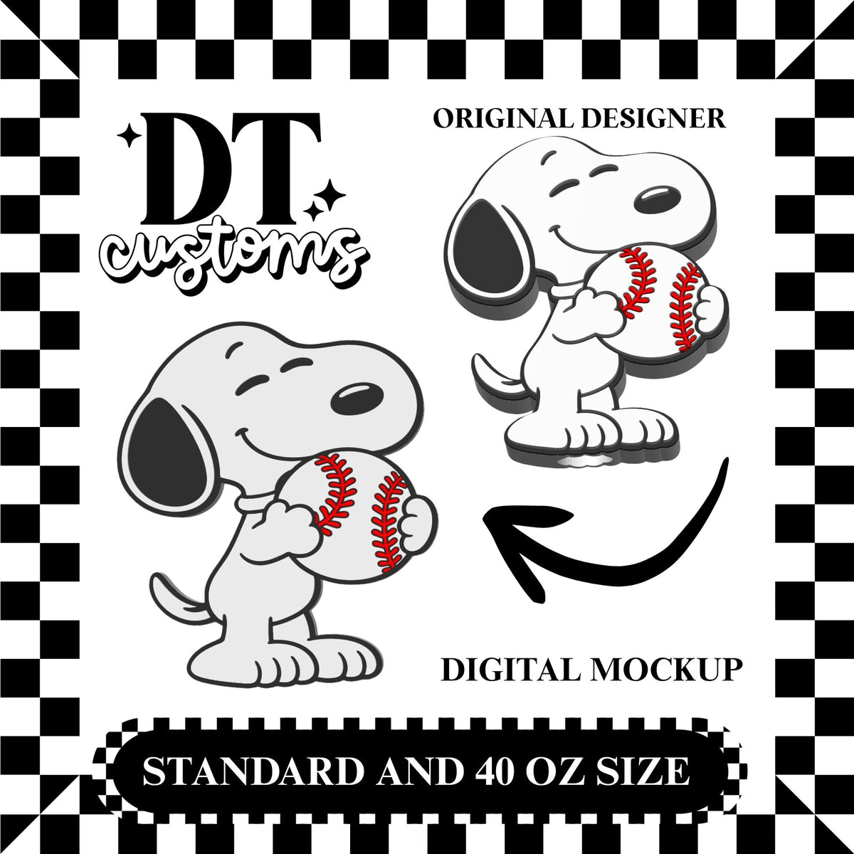 Wholesale Baseball Snoop 3D Straw Topper Designed By DT Customs
