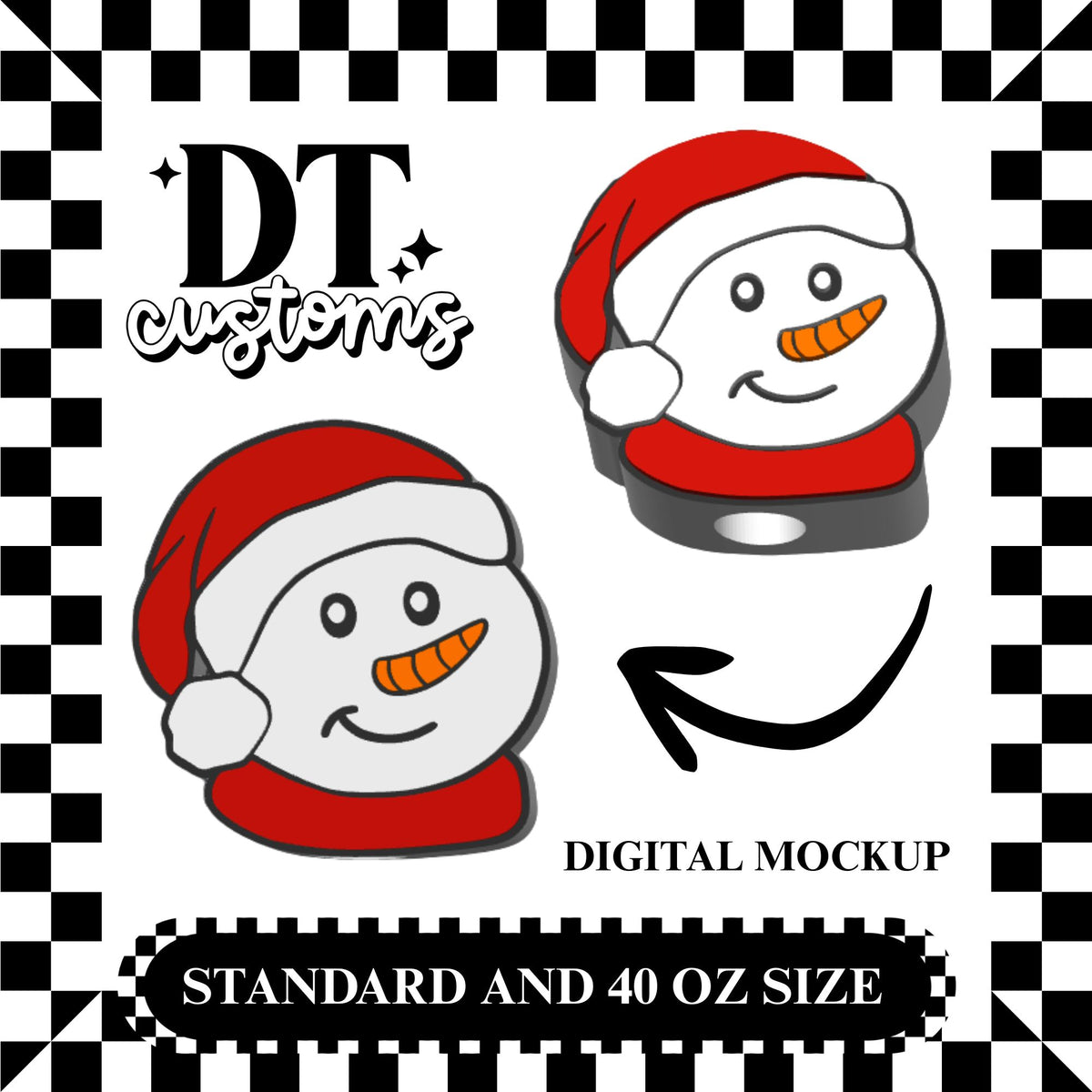 Wholesale Red Snowman 3D Straw Topper
