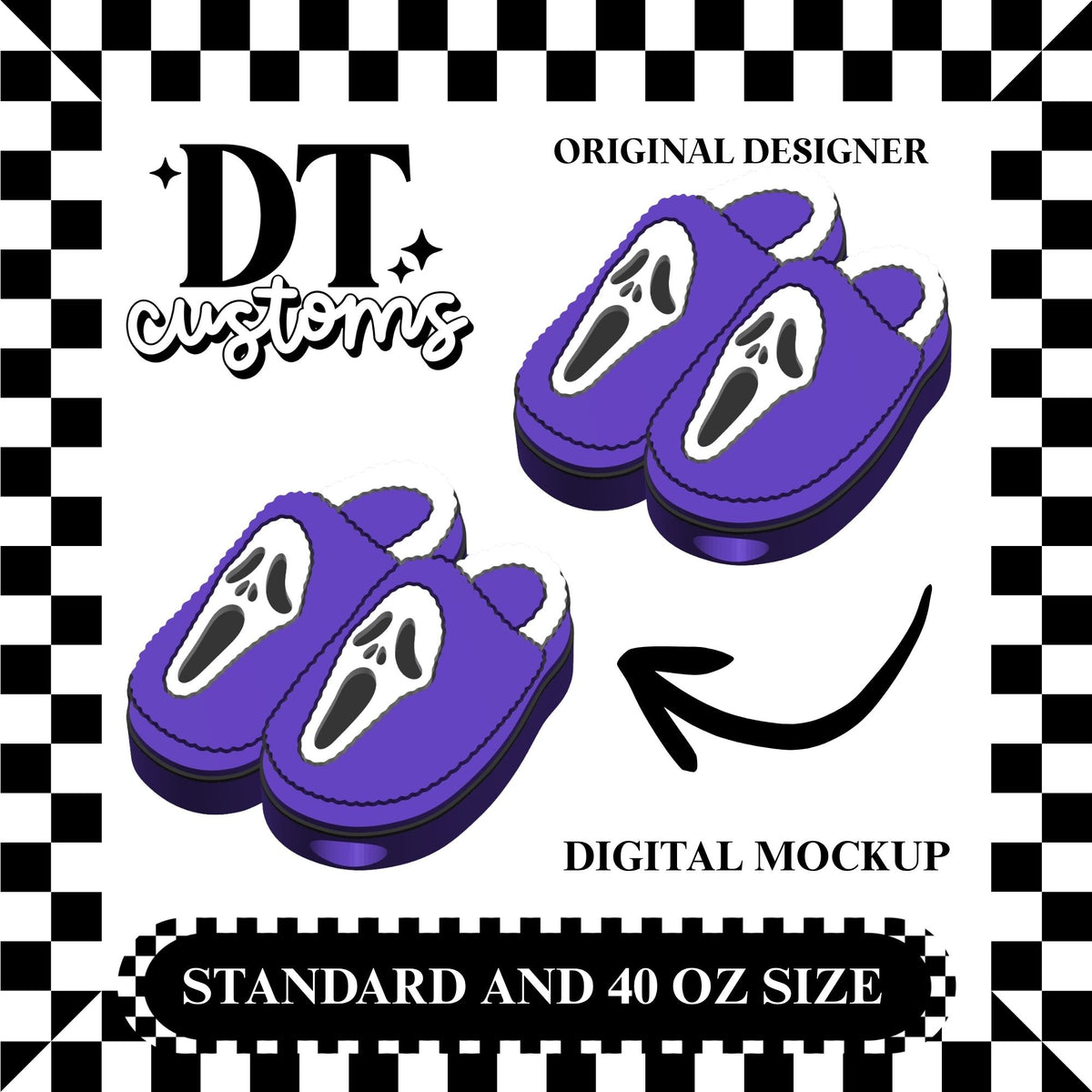 Wholesale Purple GF Slippers 3D Straw Topper Designed By DT Customs
