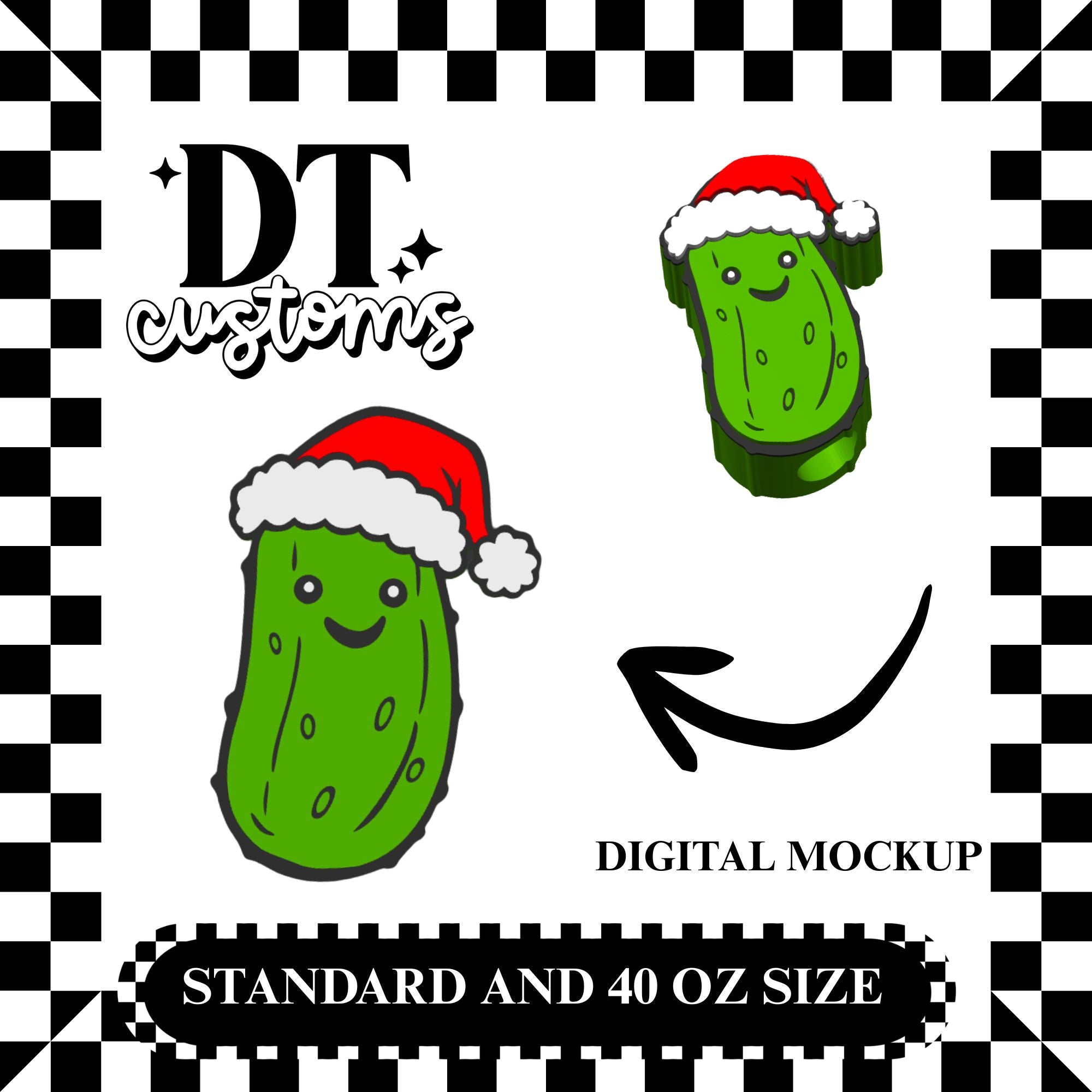 Wholesale Christmas Pickle 3D Straw Topper