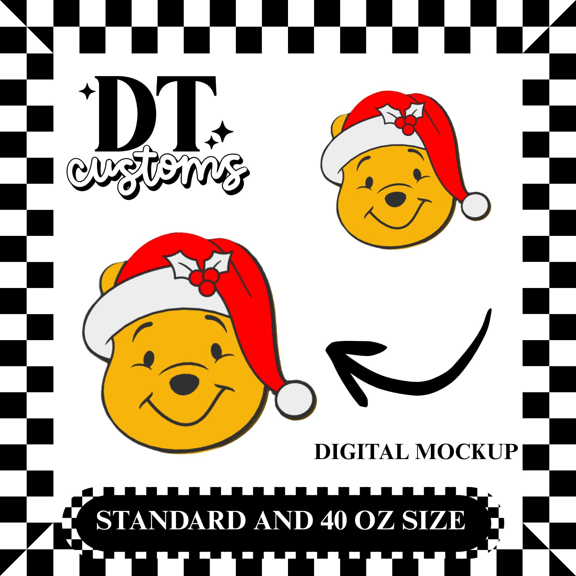 Wholesale Christmas Pooh 3D Straw Topper
