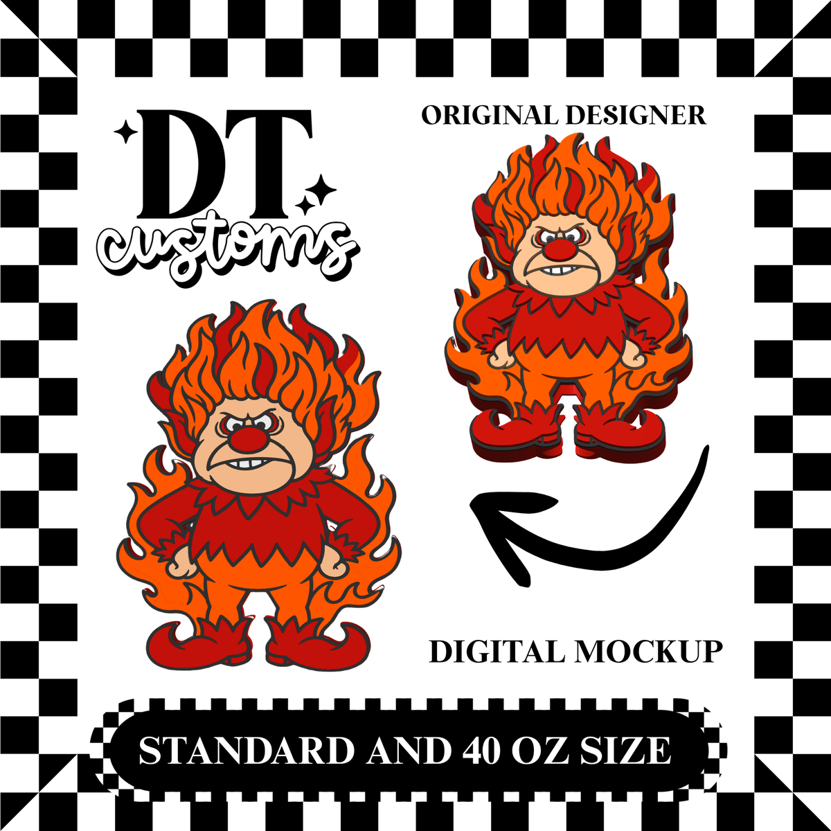 Wholesale Fire Miser 3D Straw Topper Designed By DT Customs